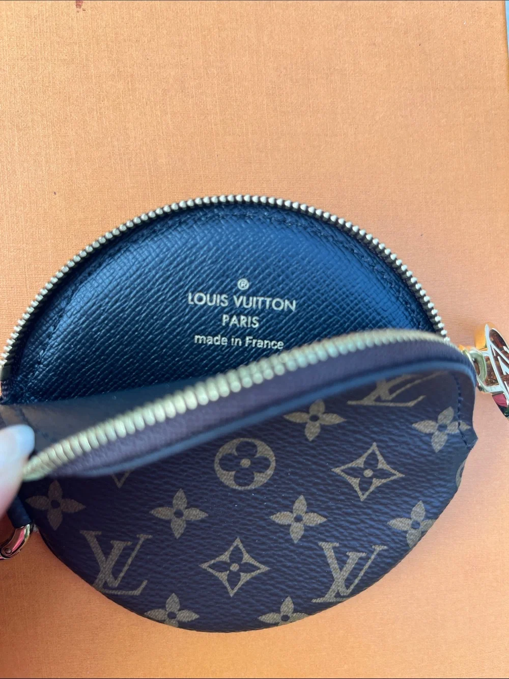 Louis Vuitton LV round coin purse from Trio Pouch set